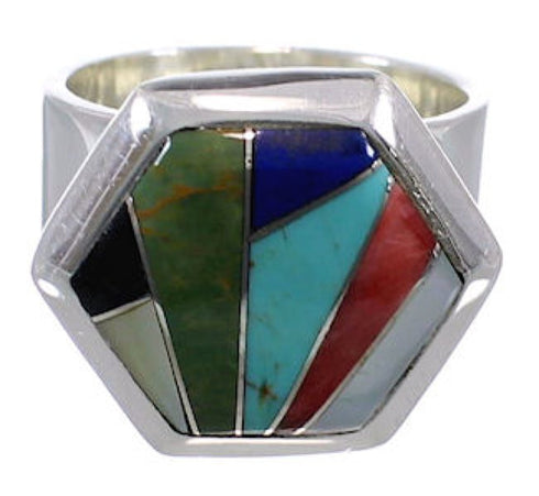 Sterling Silver Multicolor High Quality Ring Size 6-1/4 EX40710